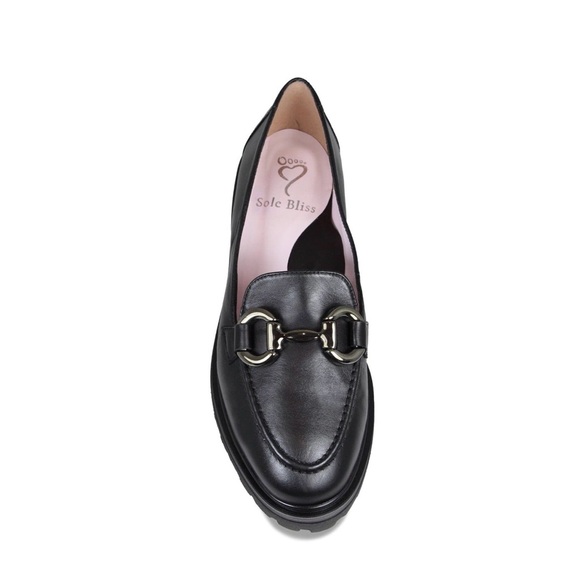 *NEW* Sole Bliss Black Leather Loafers Quiet Luxury Minimalist - Picture 2 of 8